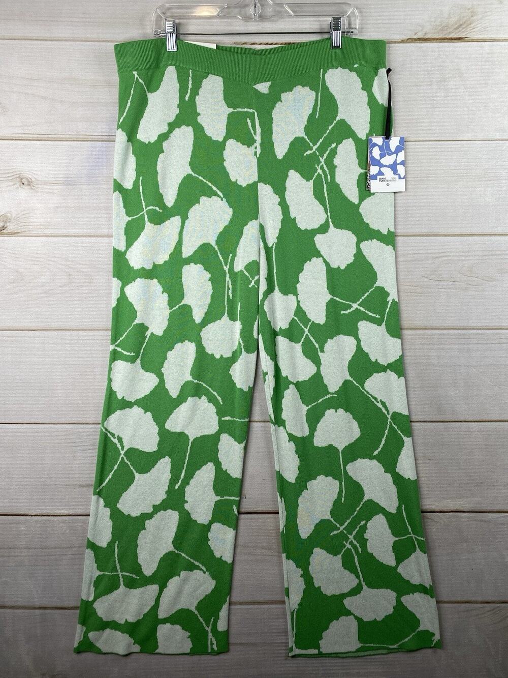 DVF Diane Von Furstenberg Pants Womens XXL Target Ginkgo Green Sweater Knit NWT